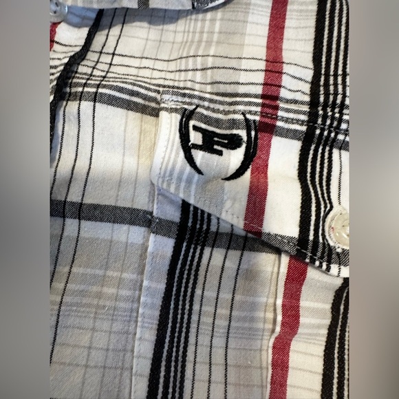 VTG 90’s Phat Farm Black and Red Plaid Men's Button Down Logo Streetwear large - Picture 7 of 14